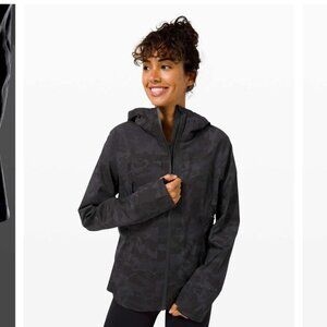 Lululemon Break a Trail Jacket Incognito Camo Multi Grey Windbreaker Hooded Sz 0